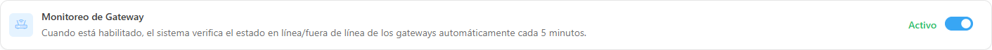 Tarjeta Monitoreo de Gateway