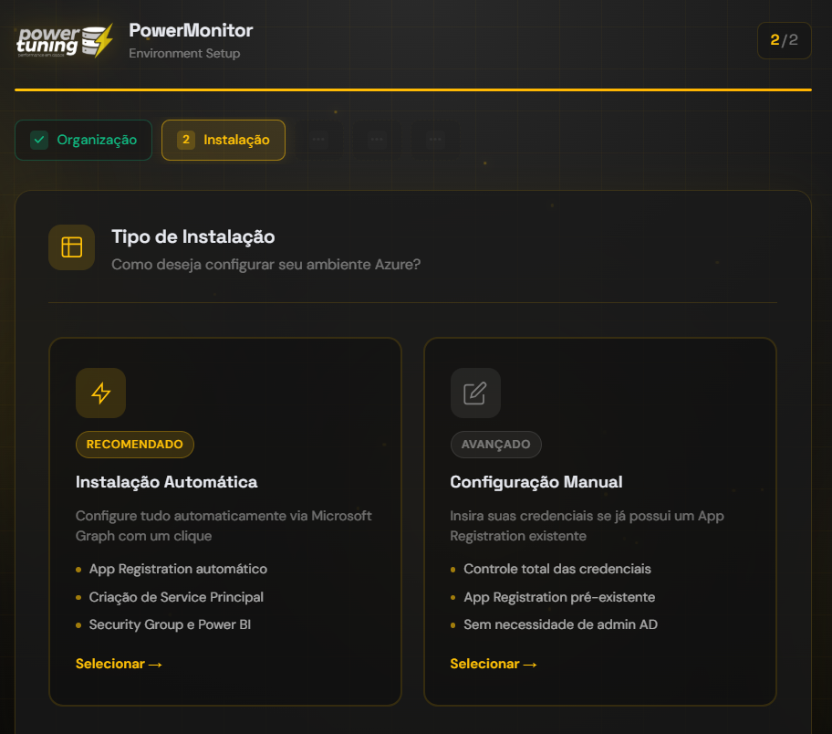 Elección entre Instalación Automática y Configuración Manual