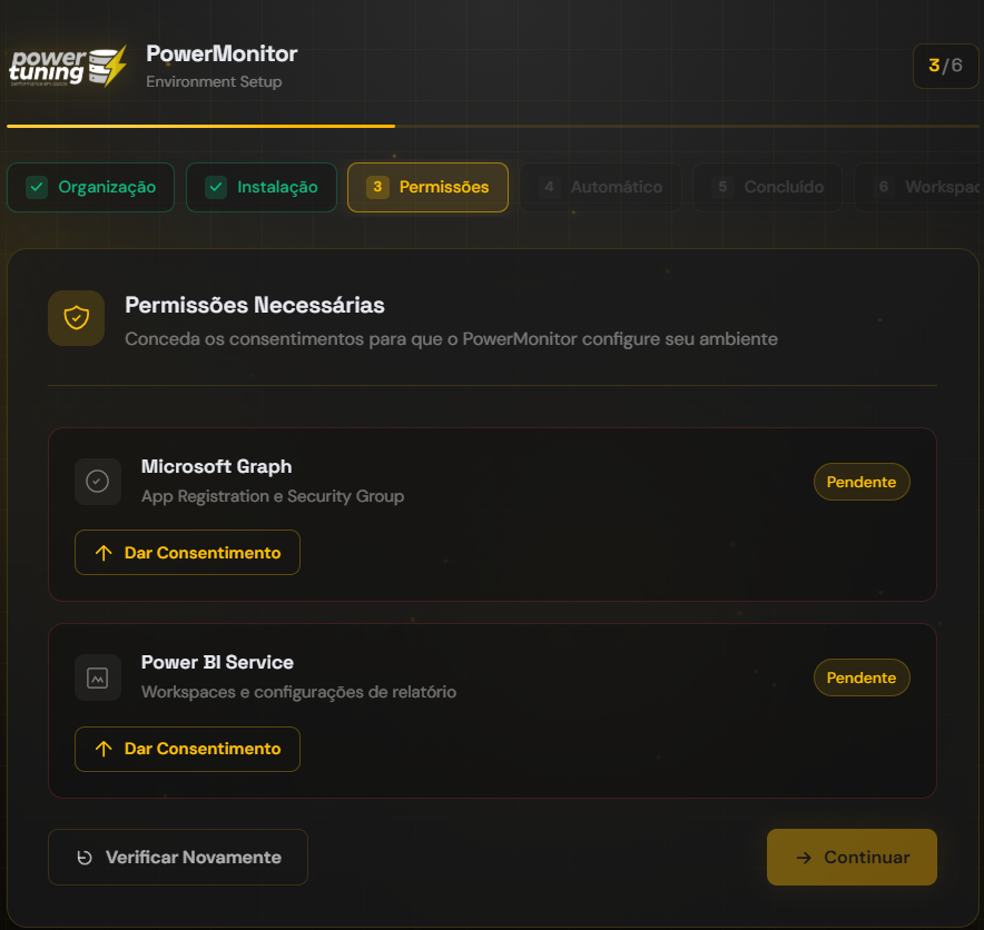 Paso Permisos Necesarios con las tarjetas Microsoft Graph y Power BI Service