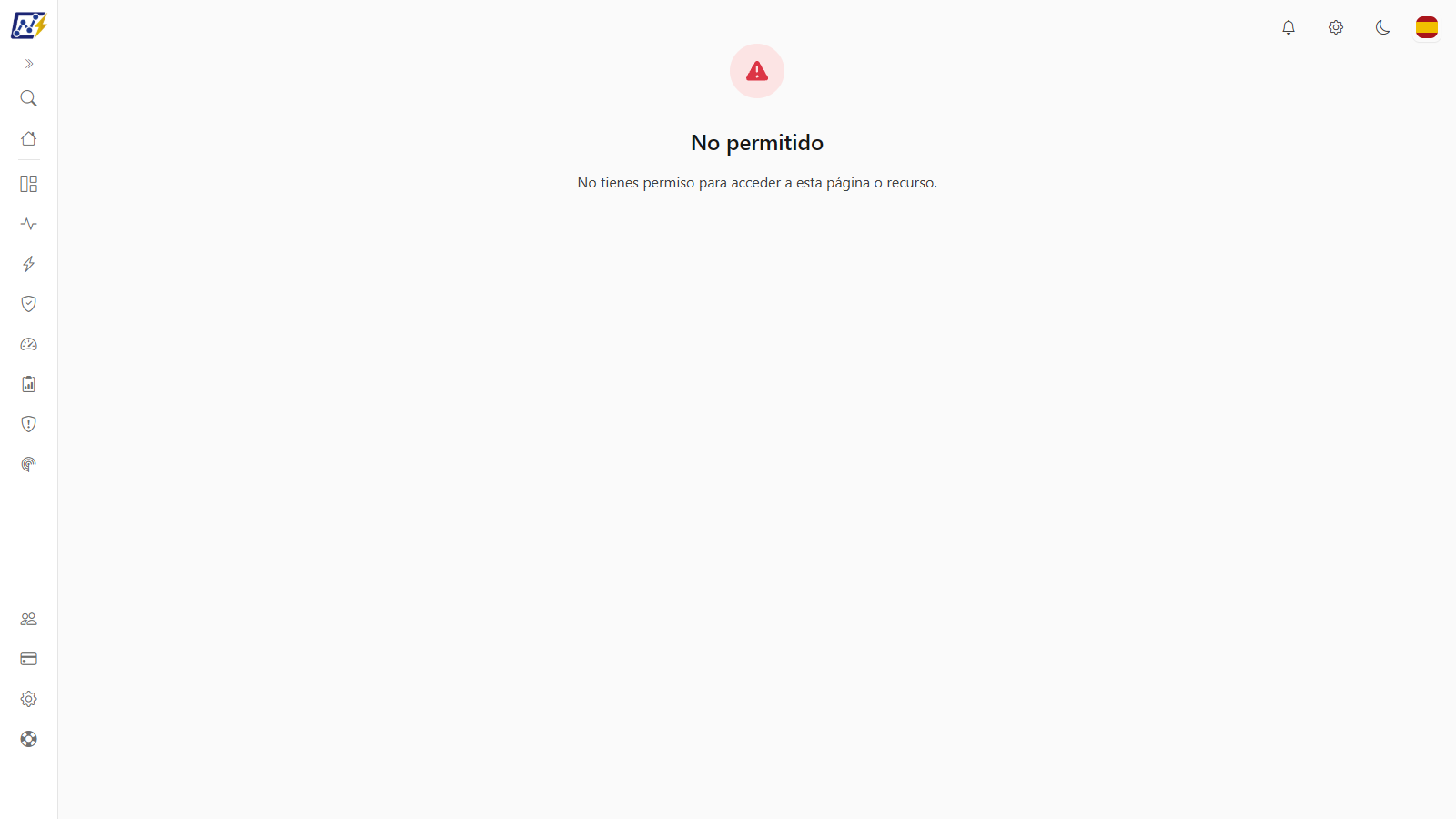 Pantalla No permitido