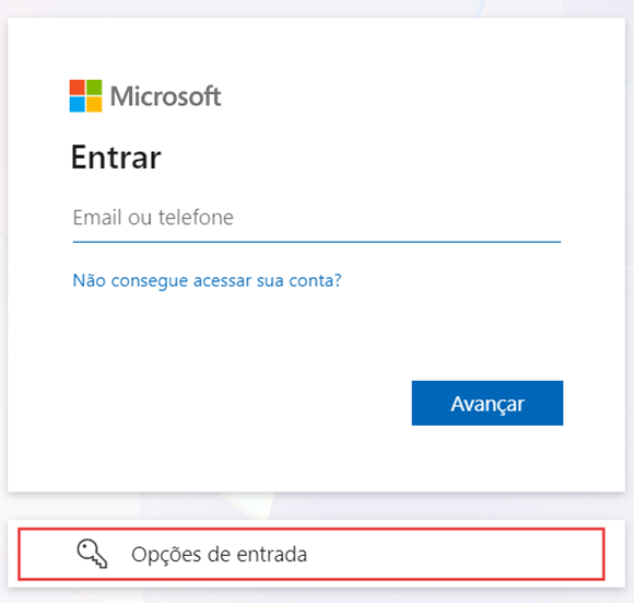 Opciones de inicio de sesión en la pantalla de Microsoft